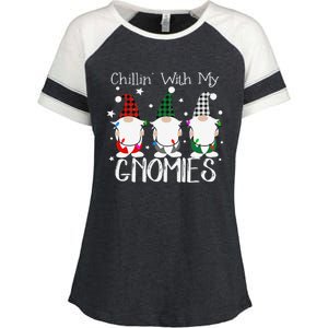 Chillin With My Gnomies Christmas Pamajas Family Funny Xmas Enza Ladies Jersey Colorblock Tee