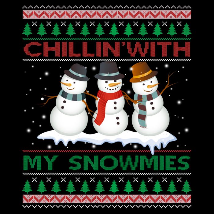 Chillin' With My Snowmies Snow Ugly Christmas Sweater Great Gift Wool Snapback Cap