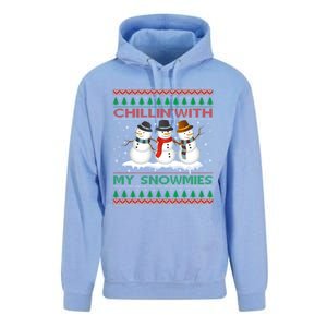 Chillin' With My Snowmies Snow Ugly Christmas Sweater Great Gift Unisex Surf Hoodie