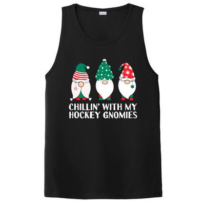 Chilling With My Hockey Gnomies Funny Gnome Pun Xmas Pajamas Gift PosiCharge Competitor Tank