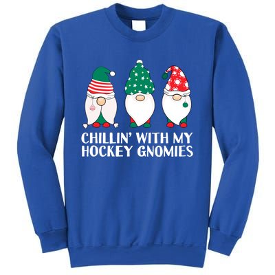 Chilling With My Hockey Gnomies Funny Gnome Pun Xmas Pajamas Gift Sweatshirt