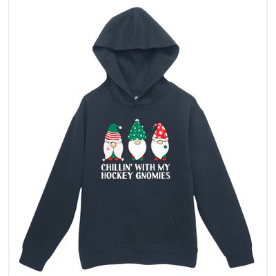 Chilling With My Hockey Gnomies Funny Gnome Pun Xmas Pajamas Gift Urban Pullover Hoodie