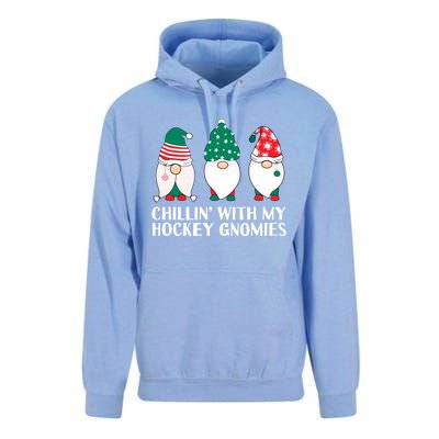 Chilling With My Hockey Gnomies Funny Gnome Pun Xmas Pajamas Gift Unisex Surf Hoodie