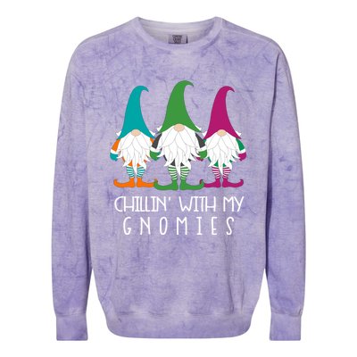 Chillin With My Gnomies Garden Gnome Christmas Lawn Care Meaningful Gift Colorblast Crewneck Sweatshirt