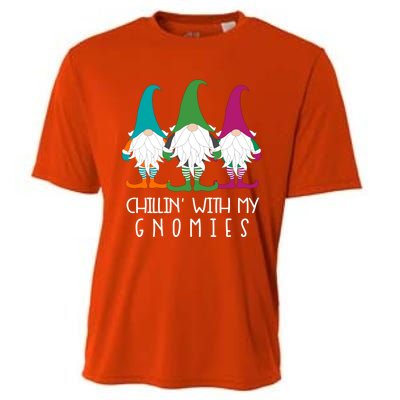 Chillin With My Gnomies Garden Gnome Christmas Lawn Care Meaningful Gift Cooling Performance Crew T-Shirt