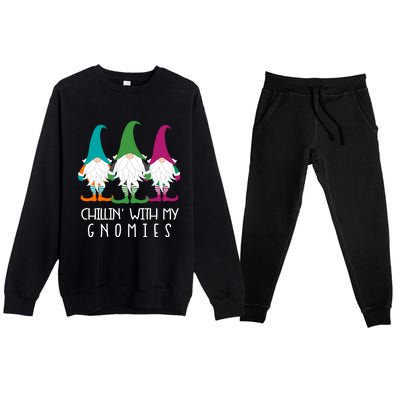 Chillin With My Gnomies Garden Gnome Christmas Lawn Care Meaningful Gift Premium Crewneck Sweatsuit Set