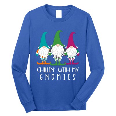 Chillin With My Gnomies Garden Gnome Christmas Lawn Care Meaningful Gift Long Sleeve Shirt