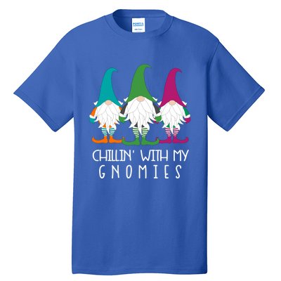 Chillin With My Gnomies Garden Gnome Christmas Lawn Care Meaningful Gift Tall T-Shirt