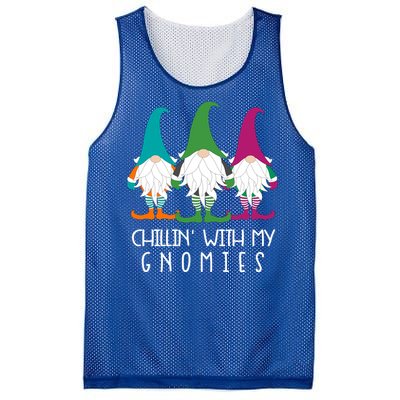 Chillin With My Gnomies Garden Gnome Christmas Lawn Care Meaningful Gift Mesh Reversible Basketball Jersey Tank