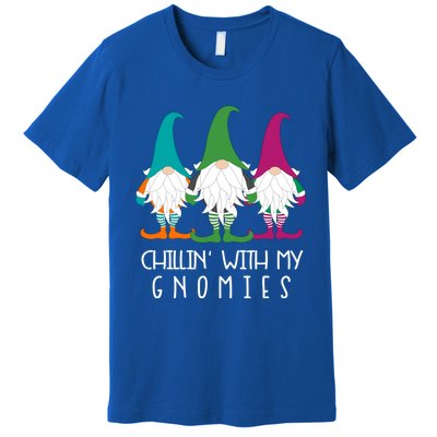 Chillin With My Gnomies Garden Gnome Christmas Lawn Care Meaningful Gift Premium T-Shirt