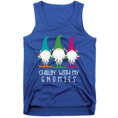 Chillin With My Gnomies Garden Gnome Christmas Lawn Care Meaningful Gift Tank Top