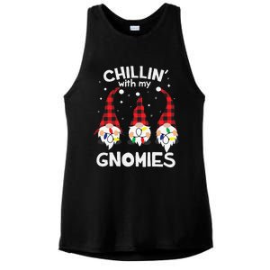 Chillin With My Gnomies Funny Gnome Christmas Pamajas Family Cute Ladies PosiCharge Tri-Blend Wicking Tank