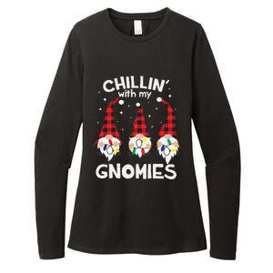 Chillin With My Gnomies Funny Gnome Christmas Pamajas Family Cute Womens CVC Long Sleeve Shirt