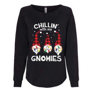 Chillin With My Gnomies Funny Gnome Christmas Pamajas Family Cute Womens California Wash Sweatshirt