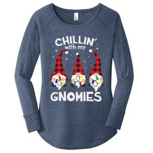 Chillin With My Gnomies Funny Gnome Christmas Pamajas Family Cute Women's Perfect Tri Tunic Long Sleeve Shirt