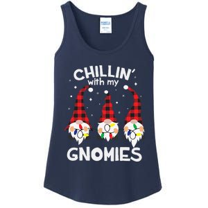 Chillin With My Gnomies Funny Gnome Christmas Pamajas Family Cute Ladies Essential Tank