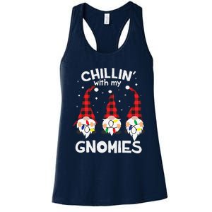 Chillin With My Gnomies Funny Gnome Christmas Pamajas Family Cute Women's Racerback Tank