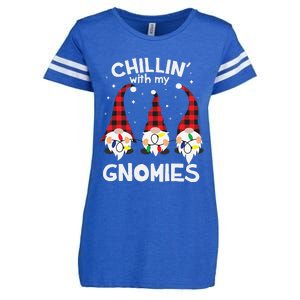 Chillin With My Gnomies Funny Gnome Christmas Pamajas Family Cute Enza Ladies Jersey Football T-Shirt