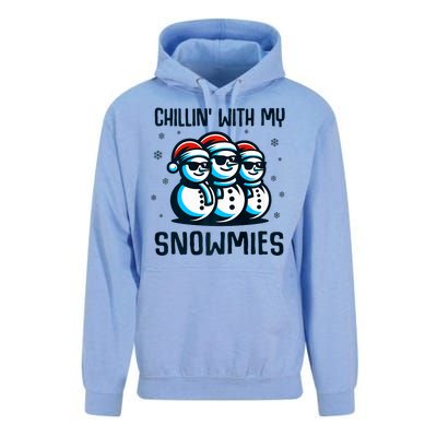 Chillin With My Snowmies Snowman Christmas Funny Unisex Surf Hoodie