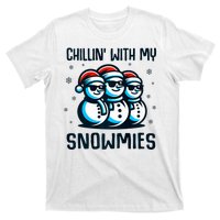 Chillin With My Snowmies Snowman Christmas Funny T-Shirt