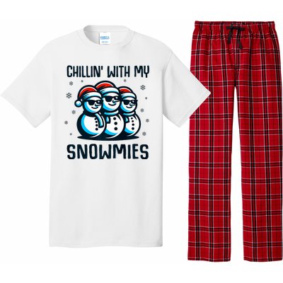 Chillin With My Snowmies Snowman Christmas Funny Pajama Set