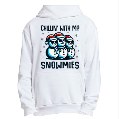 Chillin With My Snowmies Snowman Christmas Funny Urban Pullover Hoodie