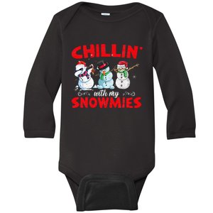 Chillin With My Snowmies Ugly Christmas  Baby Long Sleeve Bodysuit