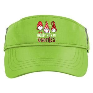 Chillin With My Gnomies Christmas Buffalo Plaid Xmas Family Gift Adult Drive Performance Visor