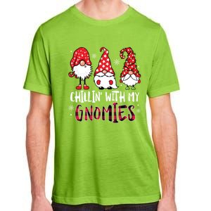 Chillin With My Gnomies Christmas Buffalo Plaid Xmas Family Gift Adult ChromaSoft Performance T-Shirt