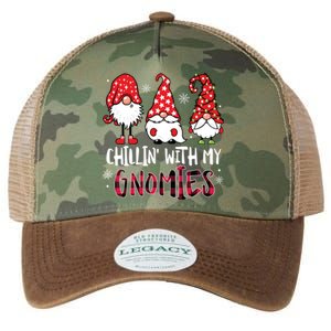 Chillin With My Gnomies Christmas Buffalo Plaid Xmas Family Gift Legacy Tie Dye Trucker Hat