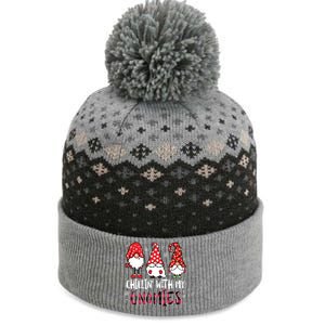 Chillin With My Gnomies Christmas Buffalo Plaid Xmas Family Gift The Baniff Cuffed Pom Beanie