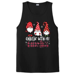 Chillin With My Gnomies Christmas Buffalo Plaid Xmas Family Gift PosiCharge Competitor Tank