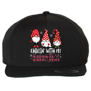 Chillin With My Gnomies Christmas Buffalo Plaid Xmas Family Gift Wool Snapback Cap