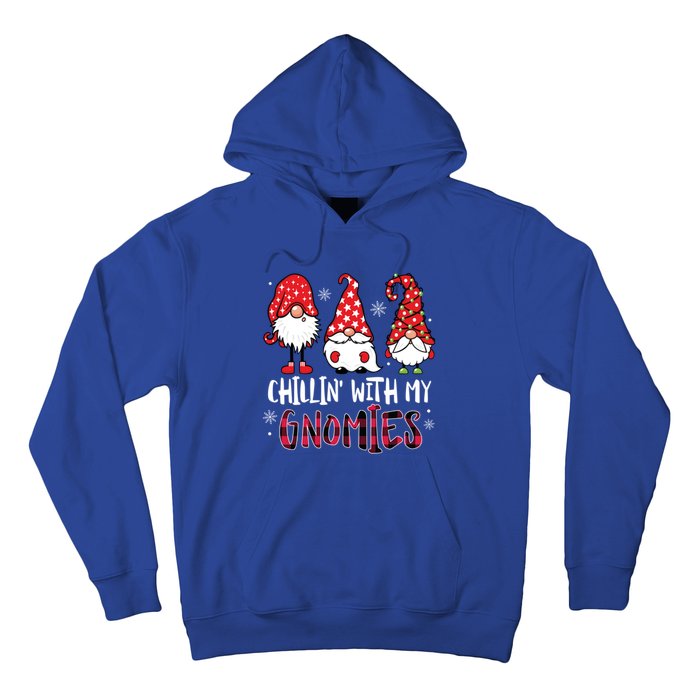 Chillin With My Gnomies Christmas Buffalo Plaid Xmas Family Gift Hoodie