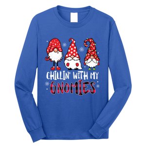 Chillin With My Gnomies Christmas Buffalo Plaid Xmas Family Gift Long Sleeve Shirt