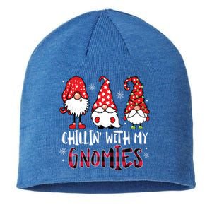 Chillin With My Gnomies Christmas Buffalo Plaid Xmas Family Gift Sustainable Beanie