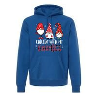 Chillin With My Gnomies Christmas Buffalo Plaid Xmas Family Gift Premium Hoodie