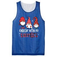 Chillin With My Gnomies Christmas Buffalo Plaid Xmas Family Gift Mesh Reversible Basketball Jersey Tank