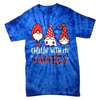 Chillin With My Gnomies Christmas Buffalo Plaid Xmas Family Gift Tie-Dye T-Shirt