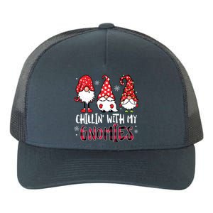 Chillin With My Gnomies Christmas Buffalo Plaid Xmas Family Gift Yupoong Adult 5-Panel Trucker Hat