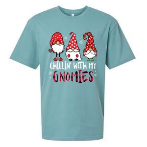 Chillin With My Gnomies Christmas Buffalo Plaid Xmas Family Gift Sueded Cloud Jersey T-Shirt