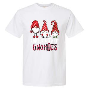 Chillin With My Gnomies Christmas Buffalo Plaid Xmas Family Gift Garment-Dyed Heavyweight T-Shirt