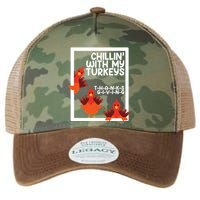 Chillin With My Turkeys Thanksgiving Funny Legacy Tie Dye Trucker Hat