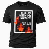Chillin With My Turkeys Thanksgiving Funny Cooling Performance Crew T-Shirt