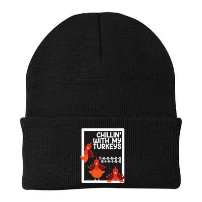 Chillin With My Turkeys Thanksgiving Funny Beanie