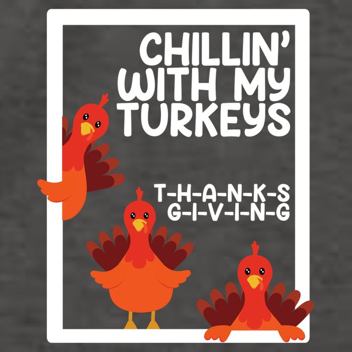 Chillin With My Turkeys Thanksgiving Funny Vector Backpack