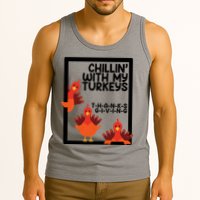 Chillin With My Turkeys Thanksgiving Funny Tank Top