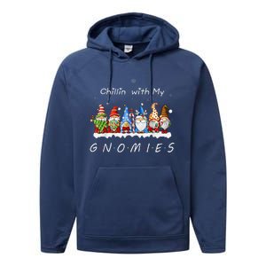 Chillin With My Gnomies Funny Gnome Christmas Pamajas Family Performance Fleece Hoodie