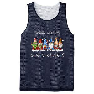 Chillin With My Gnomies Funny Gnome Christmas Pamajas Family Mesh Reversible Basketball Jersey Tank