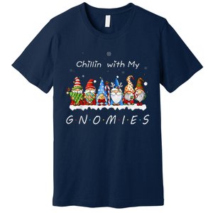 Chillin With My Gnomies Funny Gnome Christmas Pamajas Family Premium T-Shirt